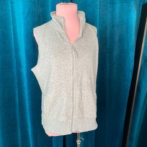 Old Navy Full Zip Fleece Vest in Heather Gray